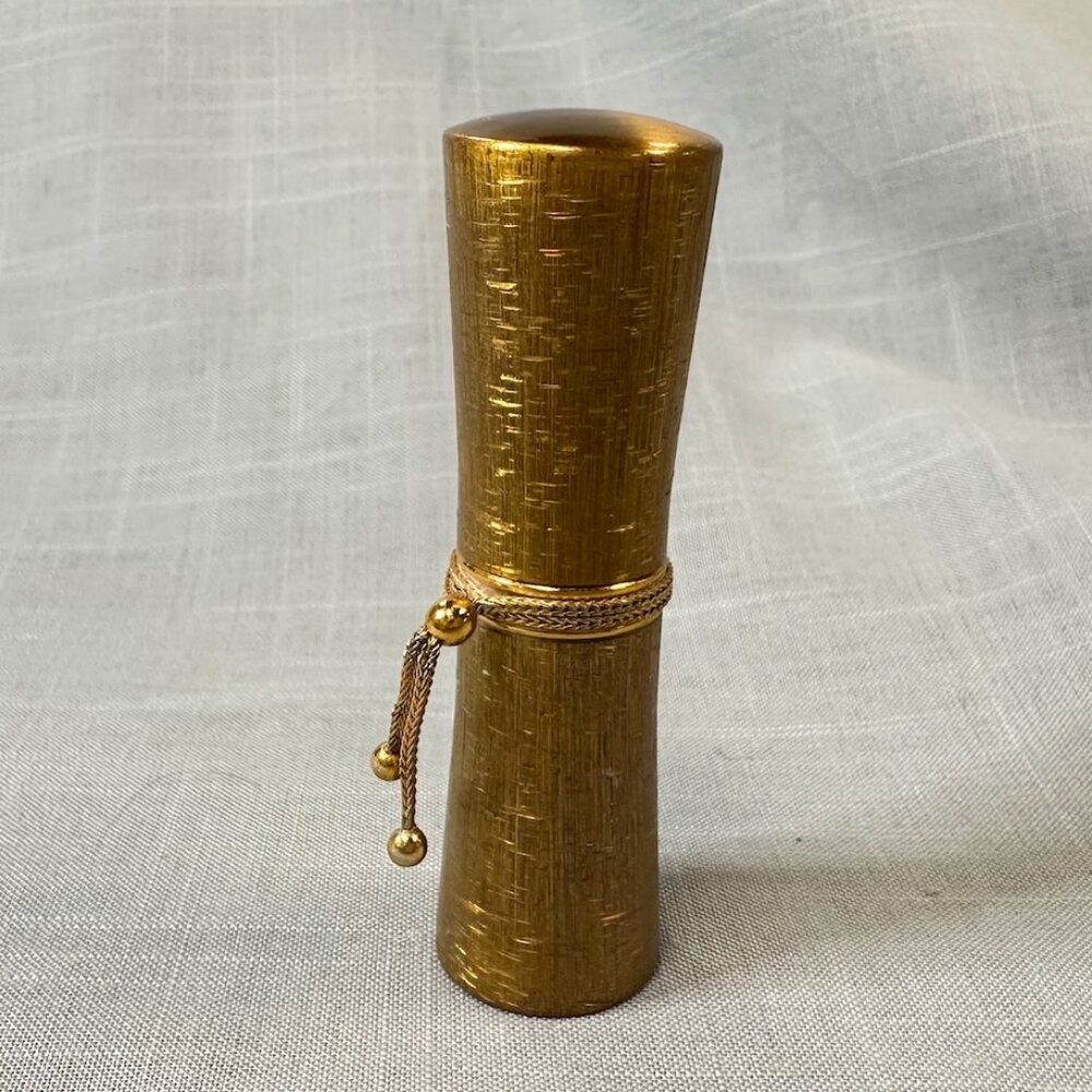 Vintage Revlon Lipstick Case Burnished Gold with Tassels